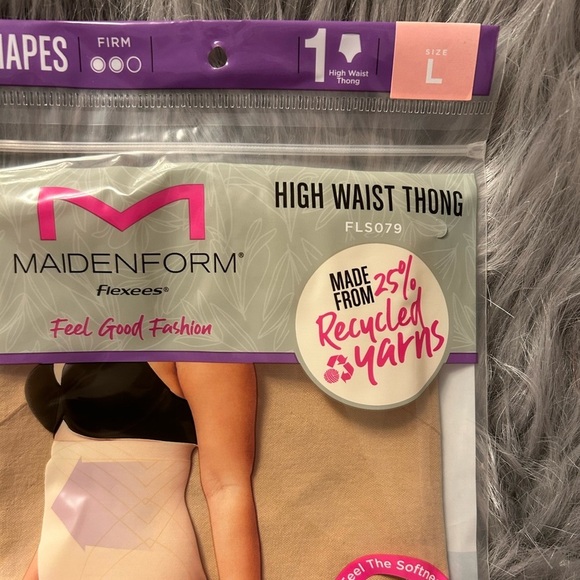 Maidenform Flexees Shapewear Womens Size Large High Waist Thong Soft Seamless - Picture 2 of 5